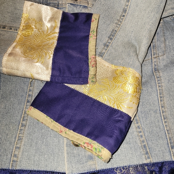 Vintage Newport News Jeanology Jacket Size 14 Y2K Dragon FloralEmbroidered Denim - Picture 13 of 14